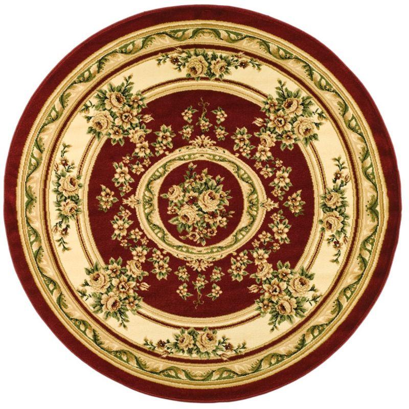 Lyndhurst LNH218 Power Loomed Area Rug - Red/Ivory - 8' Round - Safavieh