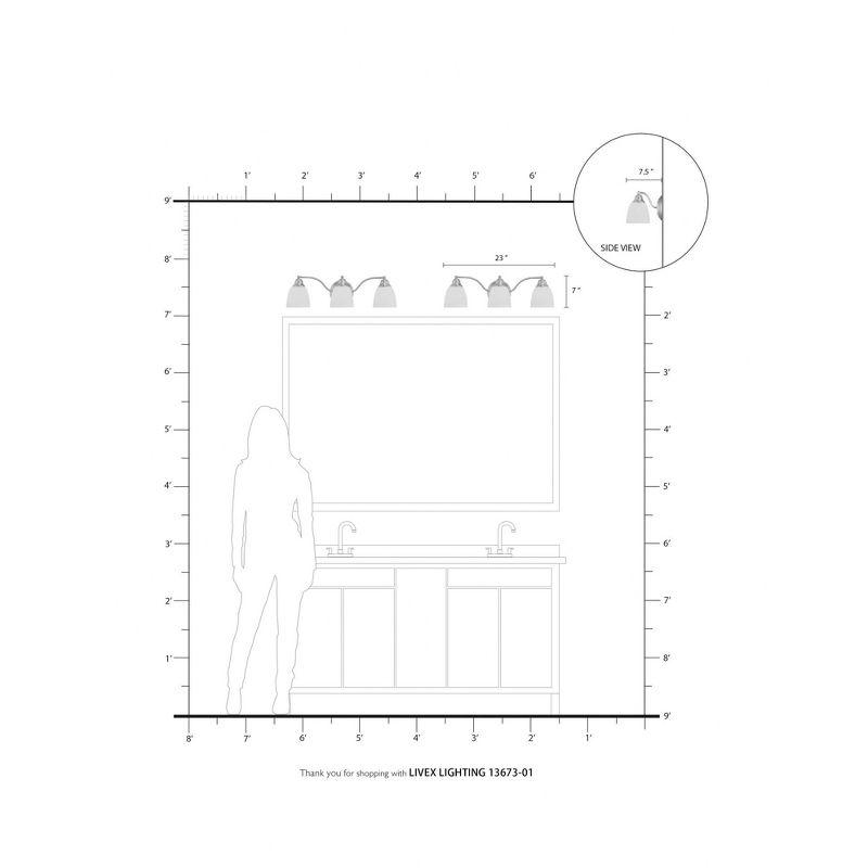 Livex Lighting Somerville 3 - Light Vanity in  Antique Brass