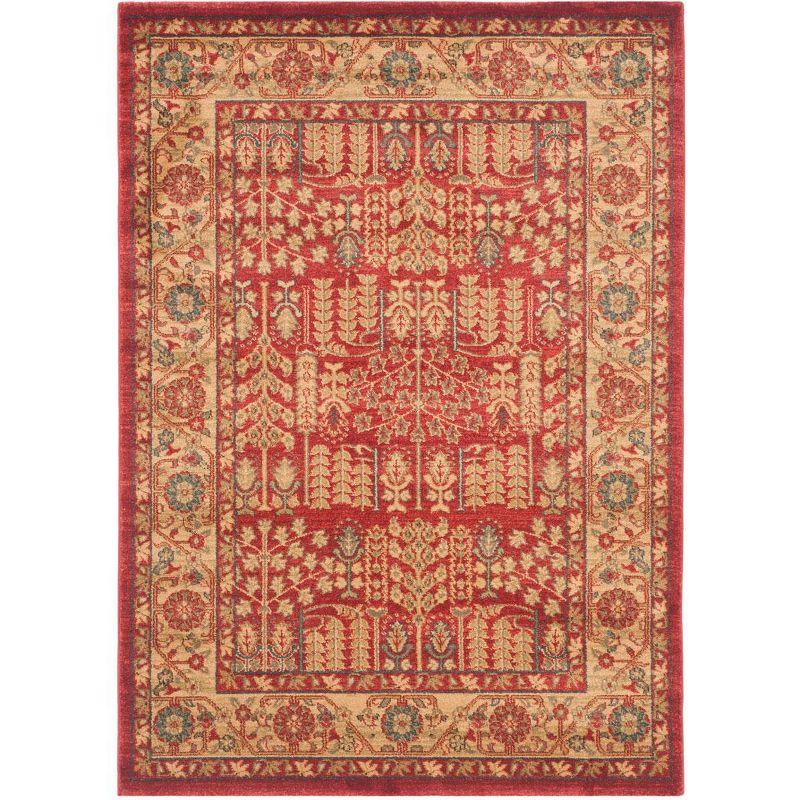 Mahal MAH697 Power Loomed Indoor Area Rug - Red/Natural - 4'x5'7" - Safavieh.