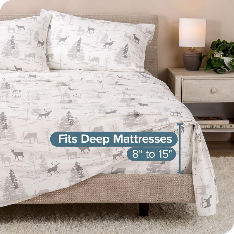 Elk Cotton Flannel Twin XL Sheet Set by Bare Home