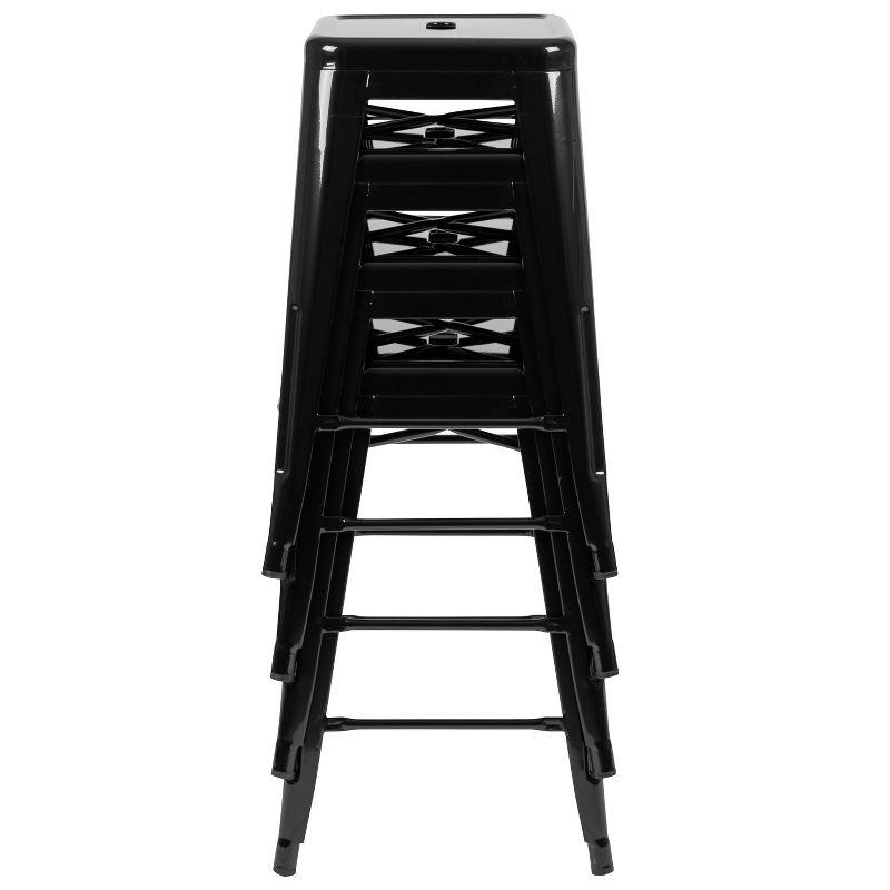 Flash Furniture 24" High Metal Counter-Height, Indoor Bar Stool - Stackable Set of 4