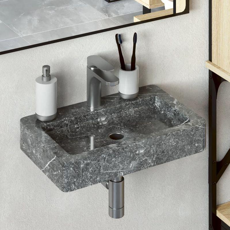 vidaXL Wall-mounted Sink 15"x9.4"x2.6" Marble