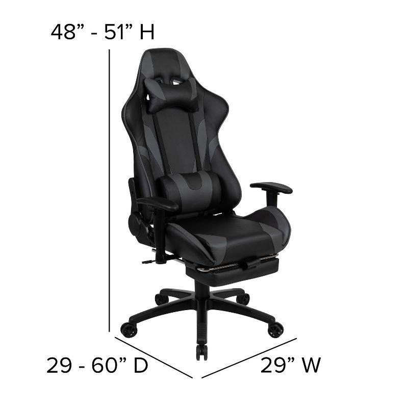 Flash Furniture Gaming Desk and Footrest Reclining Gaming Chair Set - Cup Holder/Headphone Hook/Removable Mouse Pad Top/Wire Management