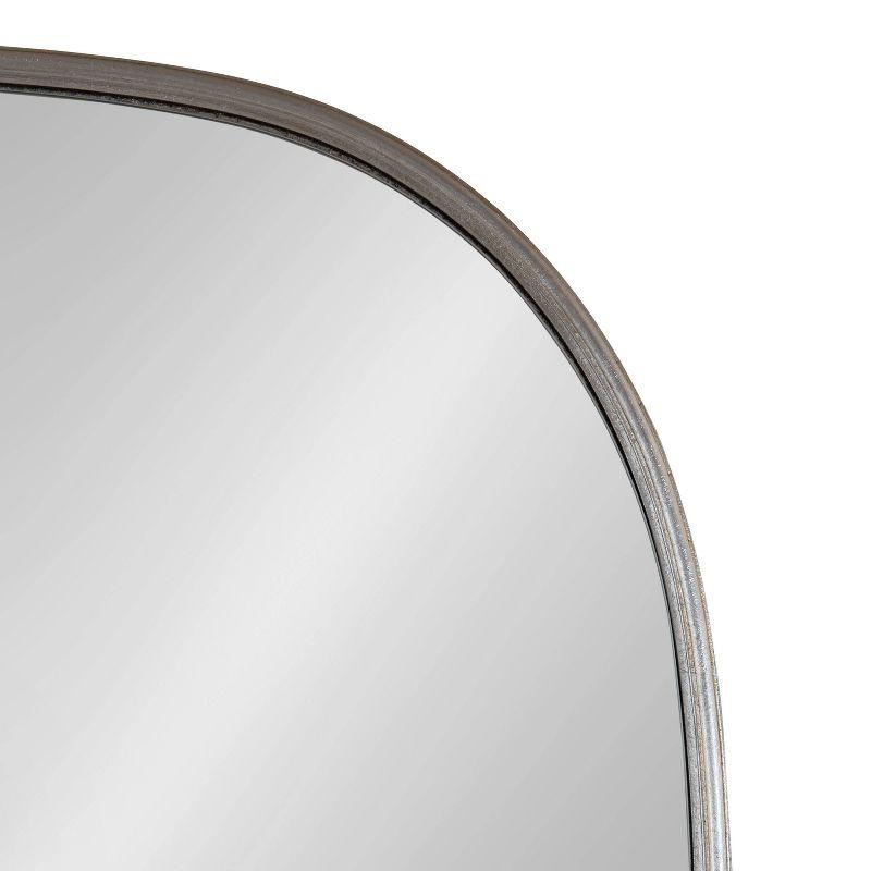 Silver Capsule Framed Wall Mirror with Rounded Edges