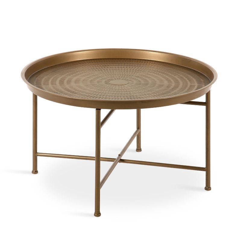 Mahdavi Round Dark Gold Metal Coffee Table