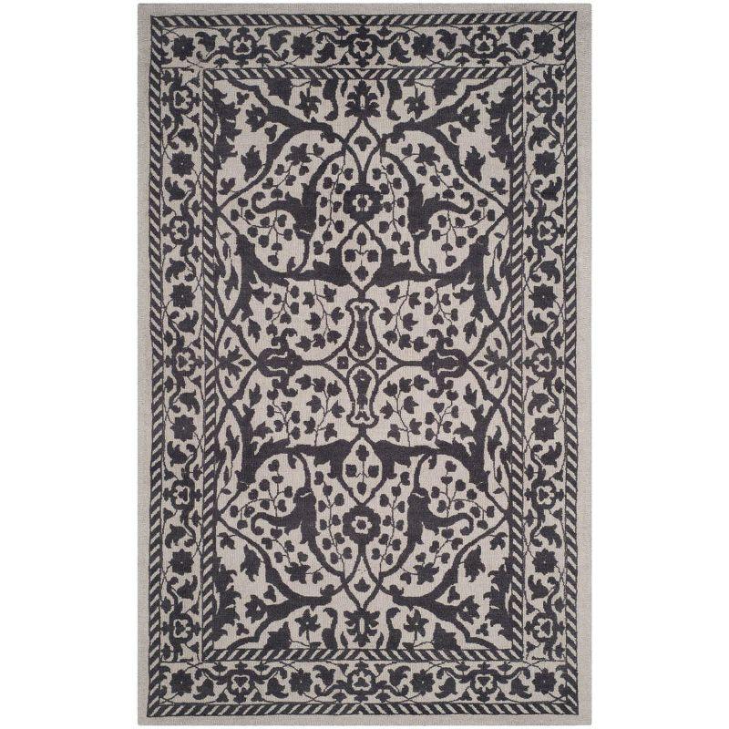 Restoration Vintage RVT102 Hand Tufted Indoor Area Rug - Silver/Grey - 4'x6' - Safavieh.