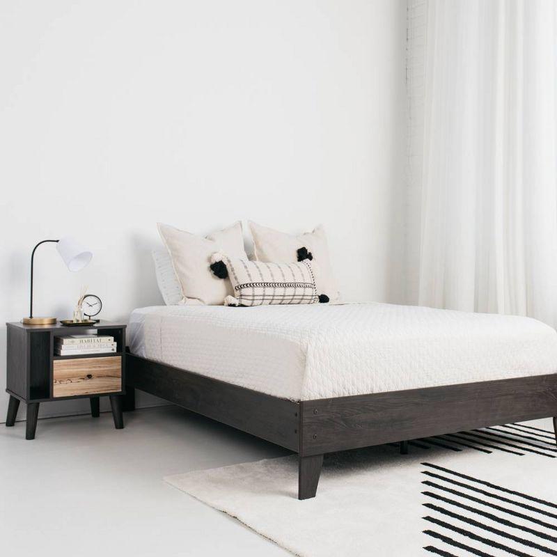 Signature Design by Ashley Queen Piperton Platform Bed Black: Modern Style, MDF Frame, No Box Spring Needed