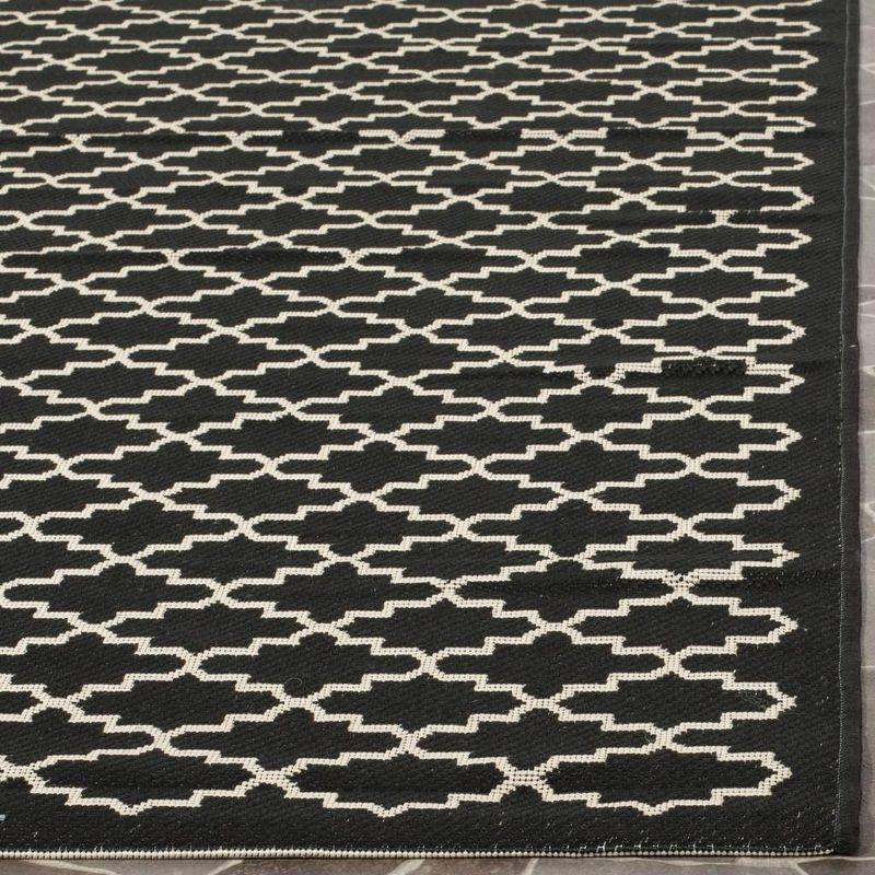 Courtyard CY6919 Power Loomed Indoor and Outdoor Area Rug - Black/Beige - 6'7"x6'7" - Safavieh