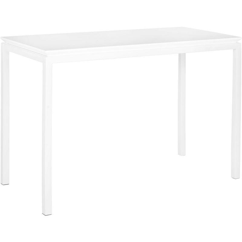Transitional White Lacquered Home Office Desk, 43" Wide