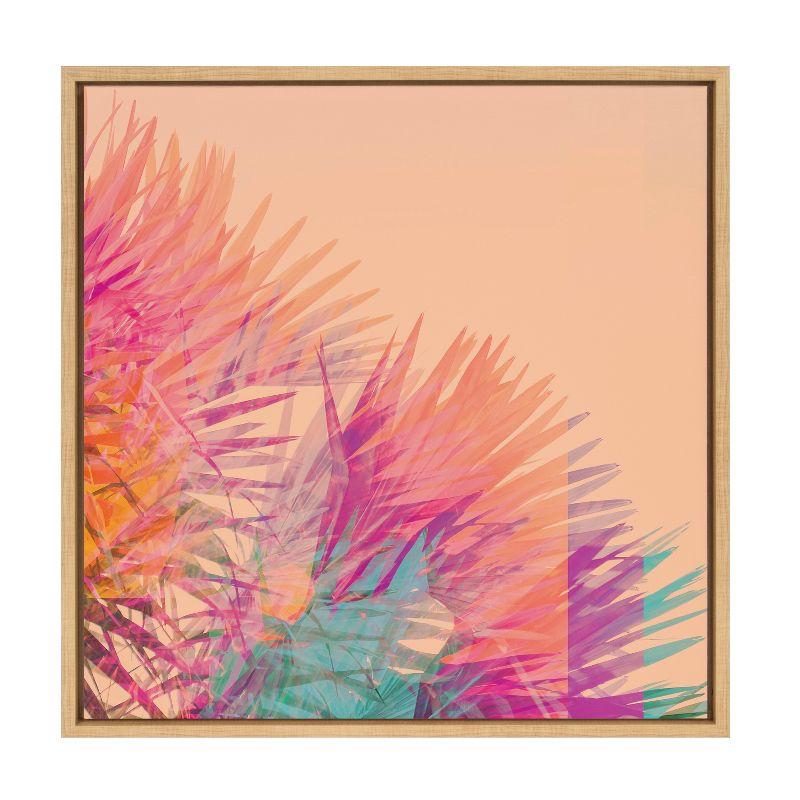 Kate & Laurel All Things Decor 22"x22" Sylvie Sun Burn 2 Wall Art by Alicia Bock Natural: Contemporary Canvas, Framed Digital Art