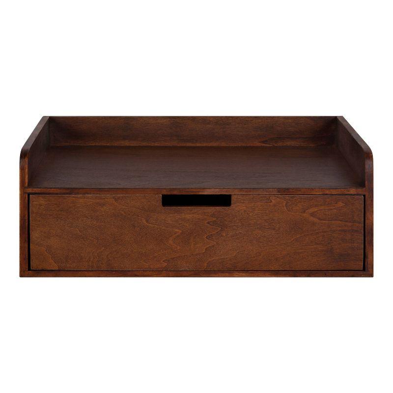 18" x 12" x 6.5" Kitt Floating Shelf Side Table Walnut Brown - Kate & Laurel All Things Decor