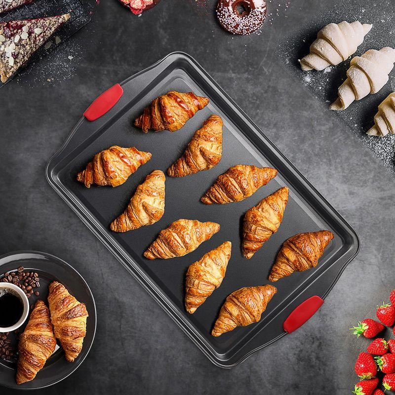 JoyTable Premium Nonstick Bakeware Set, Baking Pan Set with Silicone Handles for Oven