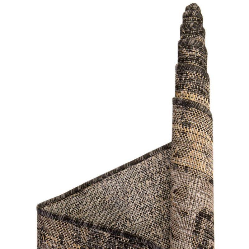 Unique Loom 9' 0 x 12' 0 Rectangle Indoor/Outdoor Traditional Charcoal Area Rug