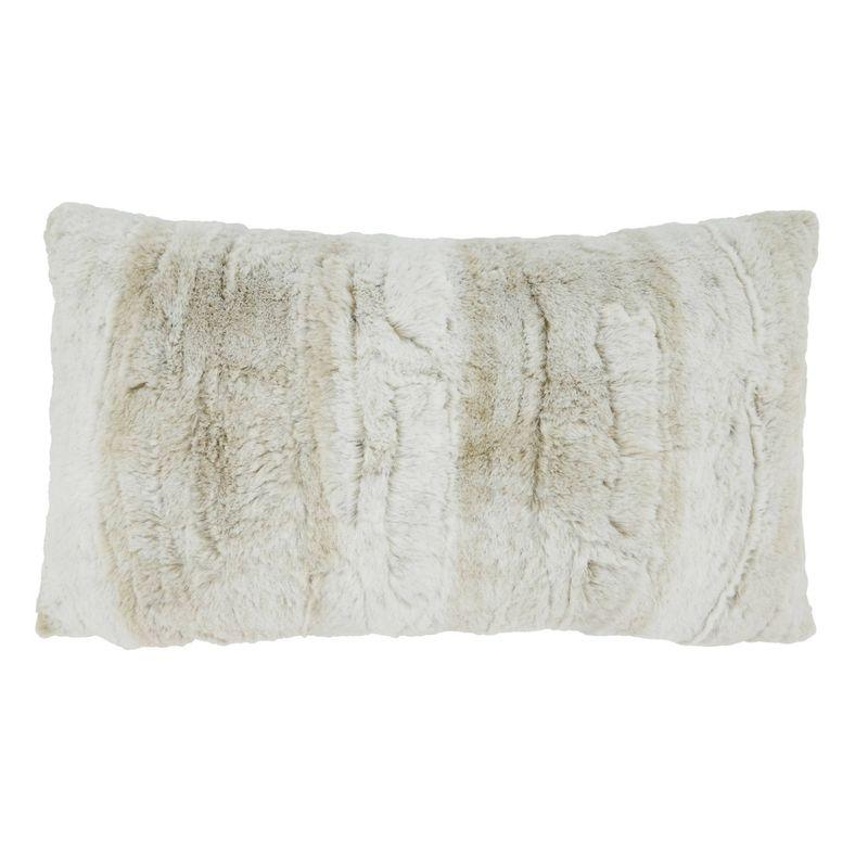 Oversize Pampering Plushness Faux Fur Poly Filled Throw Pillow Off-White - Saro Lifestyle