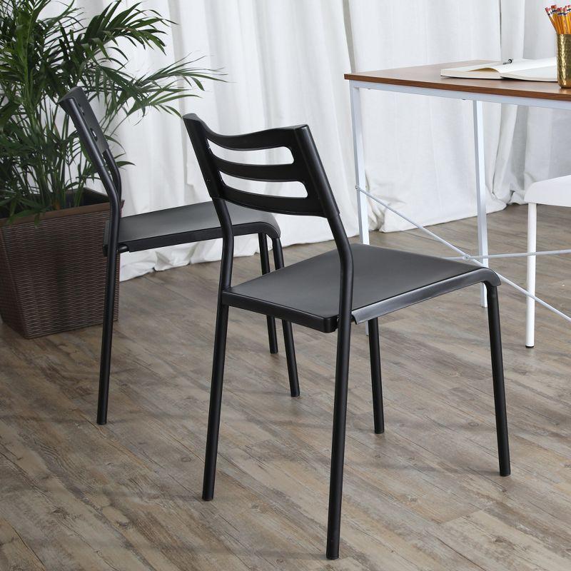 Humble Crew Desk/Writing Chair Black : Mid-Century Modern, Armless, Stackable, for Ages 3+