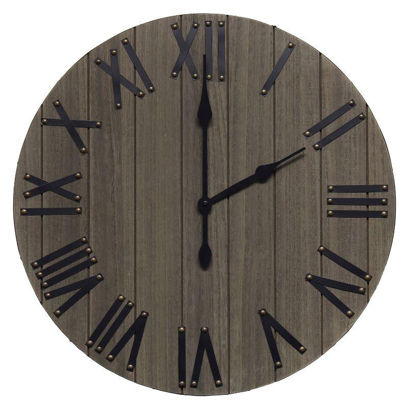 21" Handsome Rustic Farmhouse Wood Wall Clock - Elegant Designs