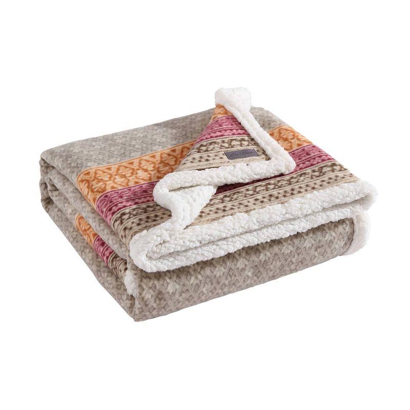 Eddie Bauer Eddie Bauer Printed Plush Fleece/Sherpa Oversized Throw Blanket