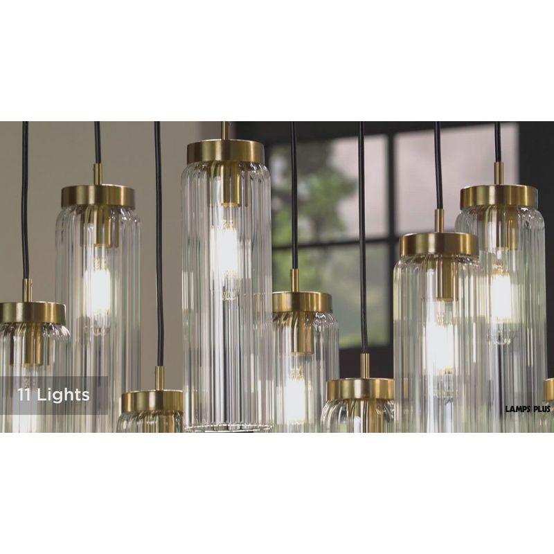 Possini Euro Design Marika 32" Modern Pendant Chandelier Ceiling Light Fixture Dining Room Over Table Kitchen Island Multi-Light Soft Gold Finish