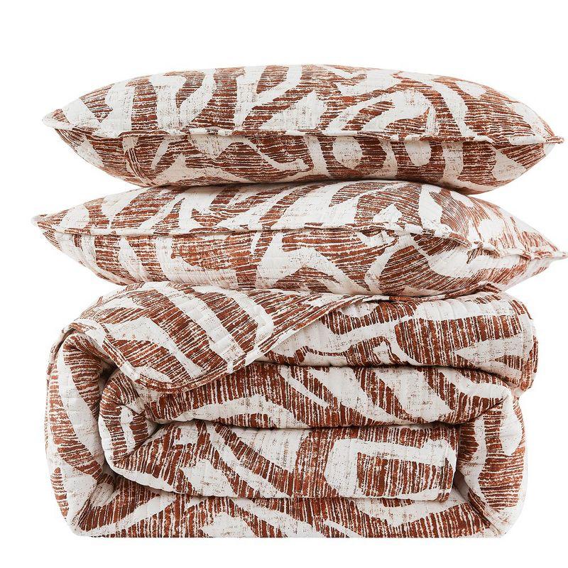 Southshore Fine Living Oversized Khari Lightweight 3-Piece Quilt Set Rust Full / Queen