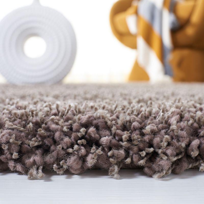 Santa Monica Shag SGN725 Power Loomed Indoor Area Rug - Taupe - 5'3"x7'6" - Safavieh
