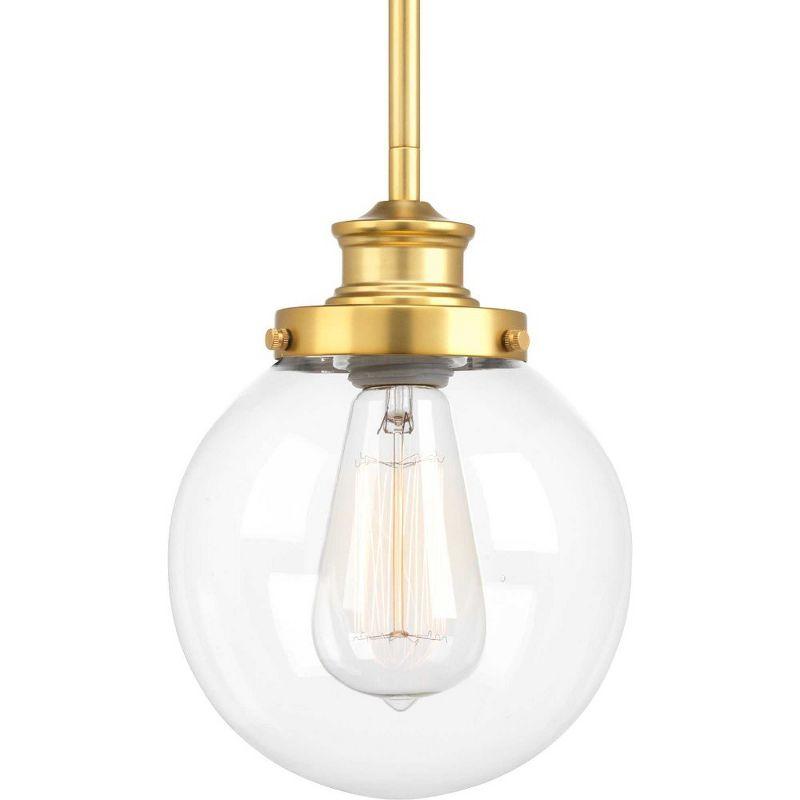 Elegant Mini Globe Pendant Light in Polished Nickel with Clear Glass