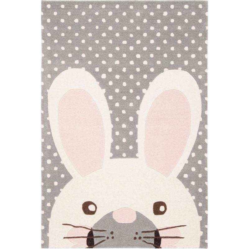 Safavieh Kids Rabbit SFK922 Hand Tufted Indoor Accent Rug - Grey/Ivory - 4'x6' - Safavieh