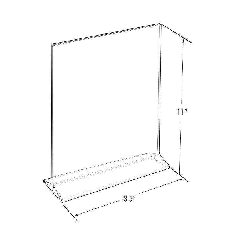 Azar Displays Top Loading Clear Acrylic T-Frame Sign Holder 8.5" Wide x 11'' High-Vertical/Portrait, 10-Pack (Set of 10)