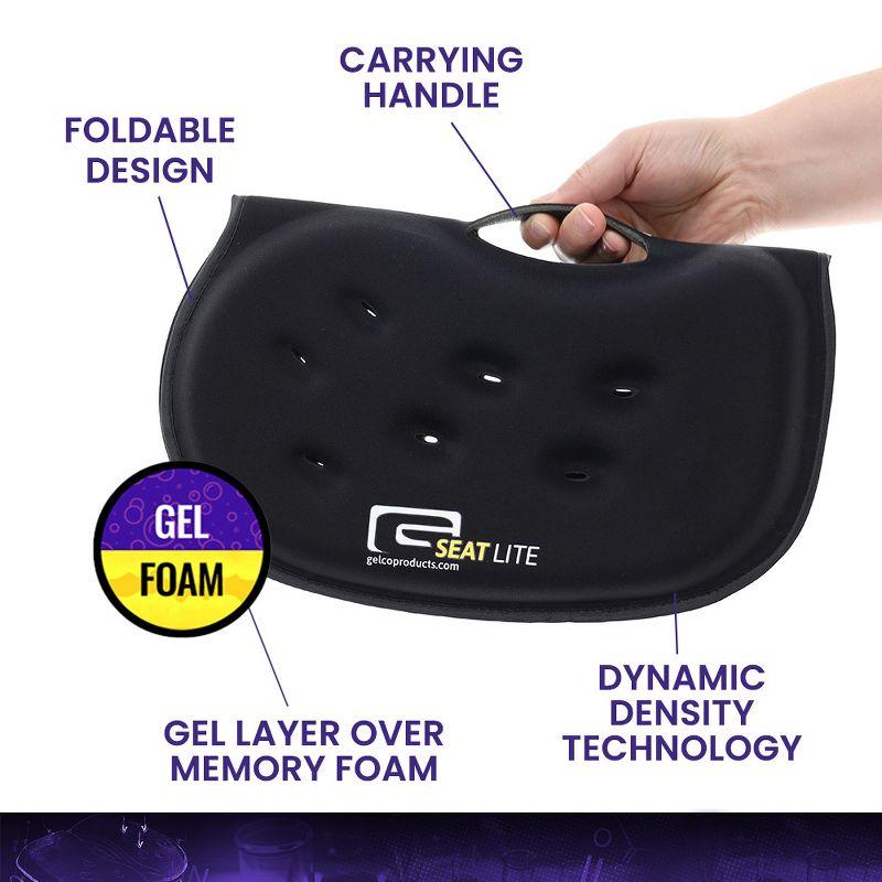 GSeat LITE - Travel Gel Foam Cushion, Relieves Tailbone Discomfort and Promotes Healthy Posture for Car, Commute, Airplane and Travel Comfort - Blue