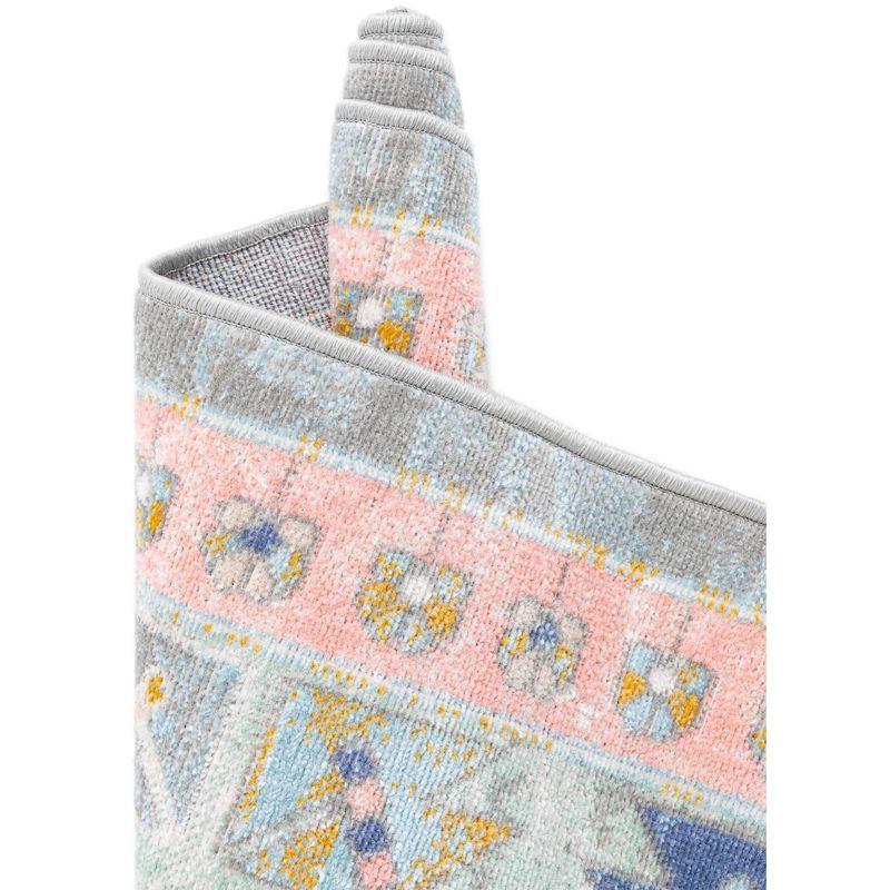 Unique Loom Whitney Collection Area Rug - Geneva (5' 3" x 8' Rectangle Pink/Blue)