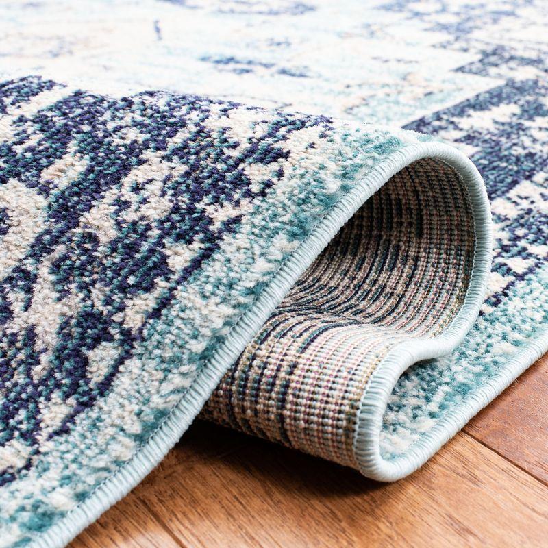 Madison MAD473 Power Loomed Indoor Area Rug - Teal/Navy - 5'3"x7'6" - Safavieh