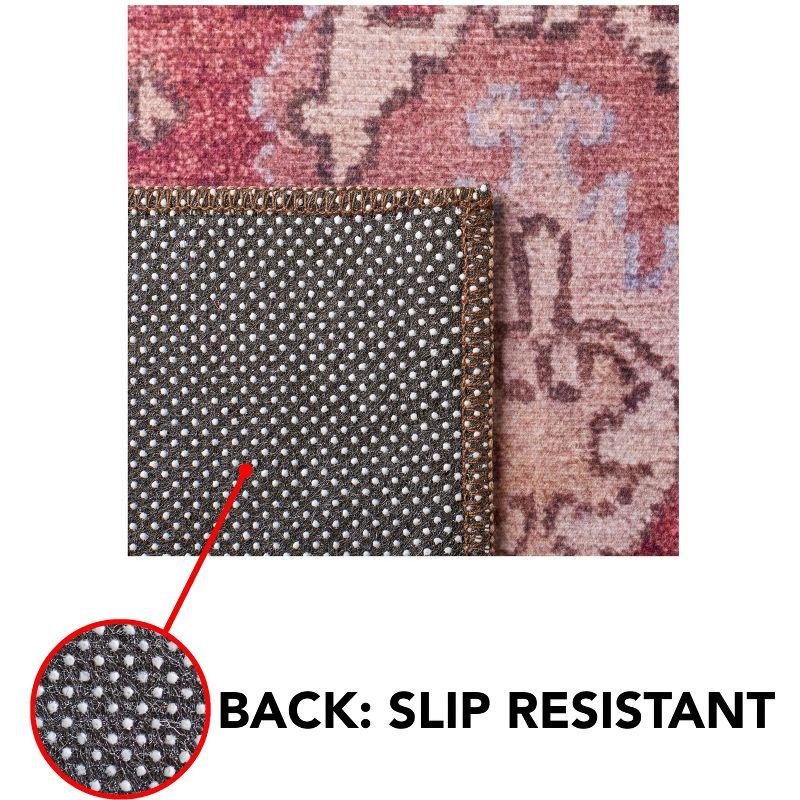 Tucson Vintage Persian TSN106 Power Loomed Machine Washable Skid-Resistant Indoor Runner Rug - Red/Beige - 2'6"x12' - Safavieh