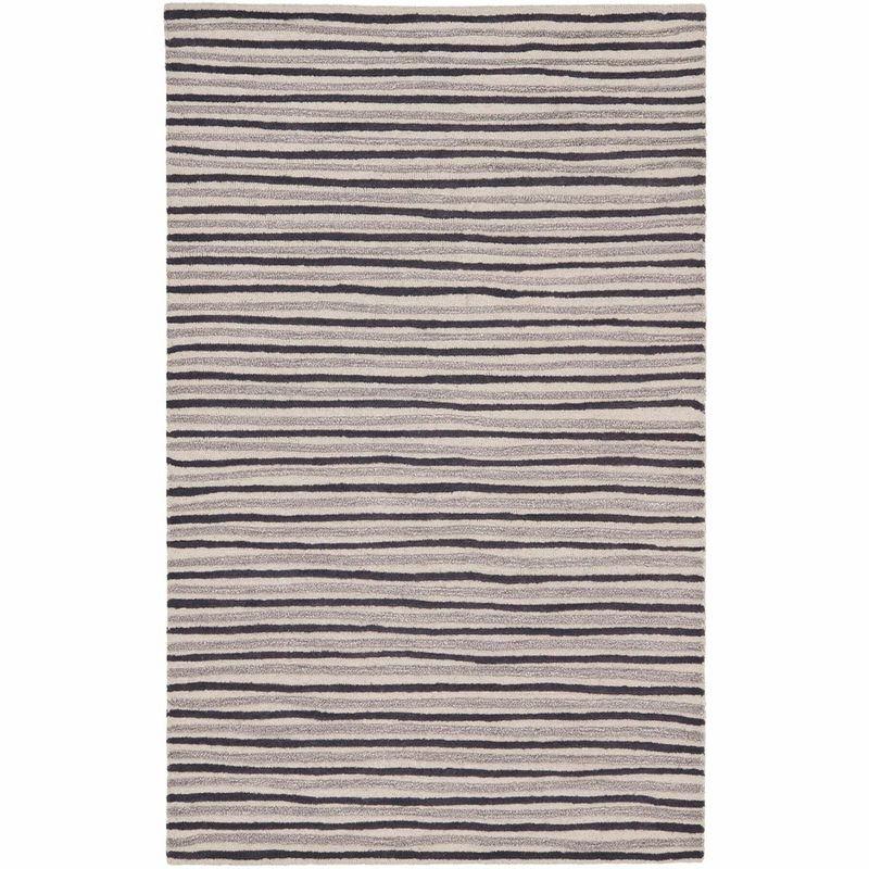 Martha Stewart Hand Drawn Stripe - MSR3619 - Indoor Hand Tufted Area Rugs - Wampum Purple - 4'x6'