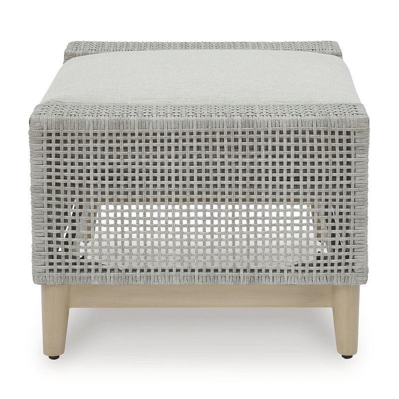 Signature Design by Ashley Seton Creek Outdoor Ottoman with Cushion, Gray