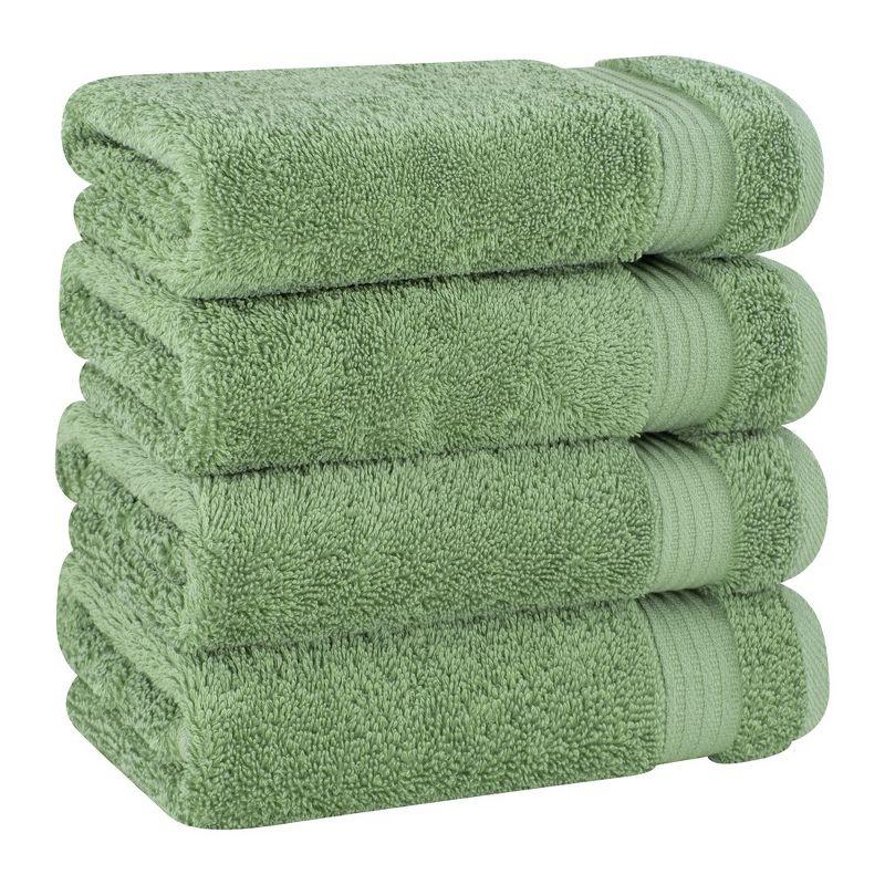 Sage Green Heavyweight Turkish Cotton 4-Piece Hand Towel Set