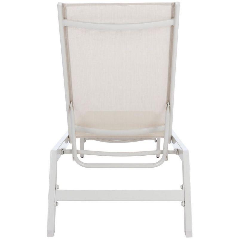 Fionne Sunlounger - Outdoor - PAT9038 - White/Beige -Safavieh