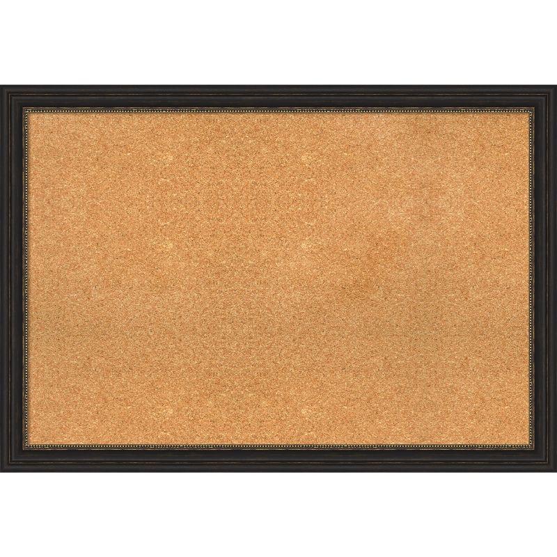 Natural Cork Bulletin Board with Bronze Beaded Frame