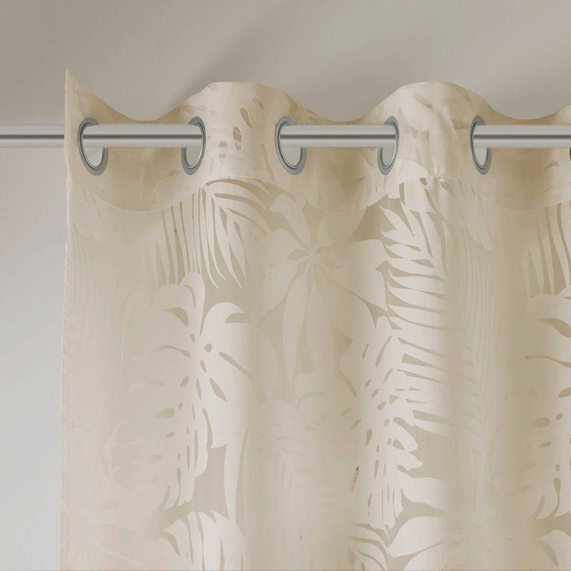 Madison Park Leilani Palm Leaf Burnout Window Sheer