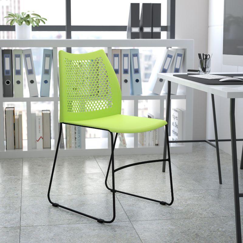 Flash Furniture Antonia 661 lb. Capacity Stack Chair with Air-Vent Back and Powder Coated Sled Base