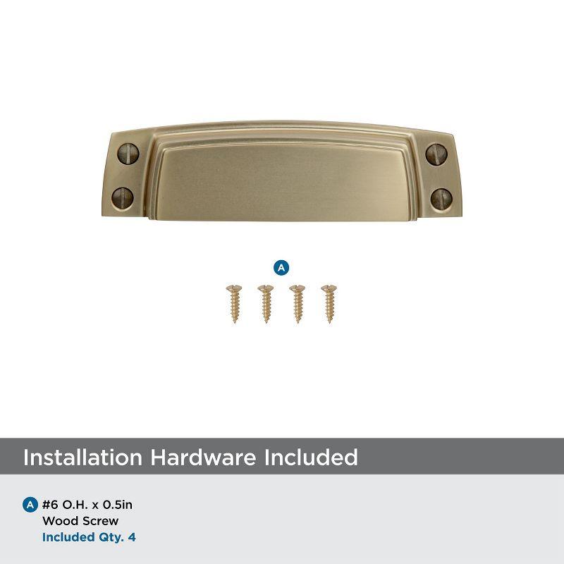 Amerock Highland Ridge 3-1/2 inch (89mm) Center-to-Center Golden Champagne Cabinet Cup Pull