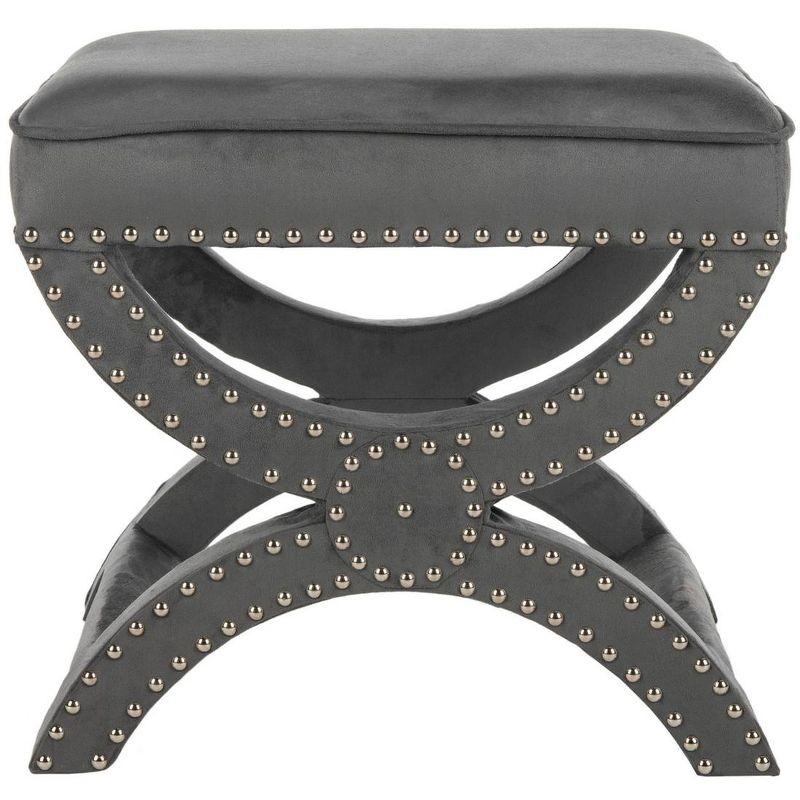 Mystic Ottoman with Silver Nail Heads - Grey - Safavieh