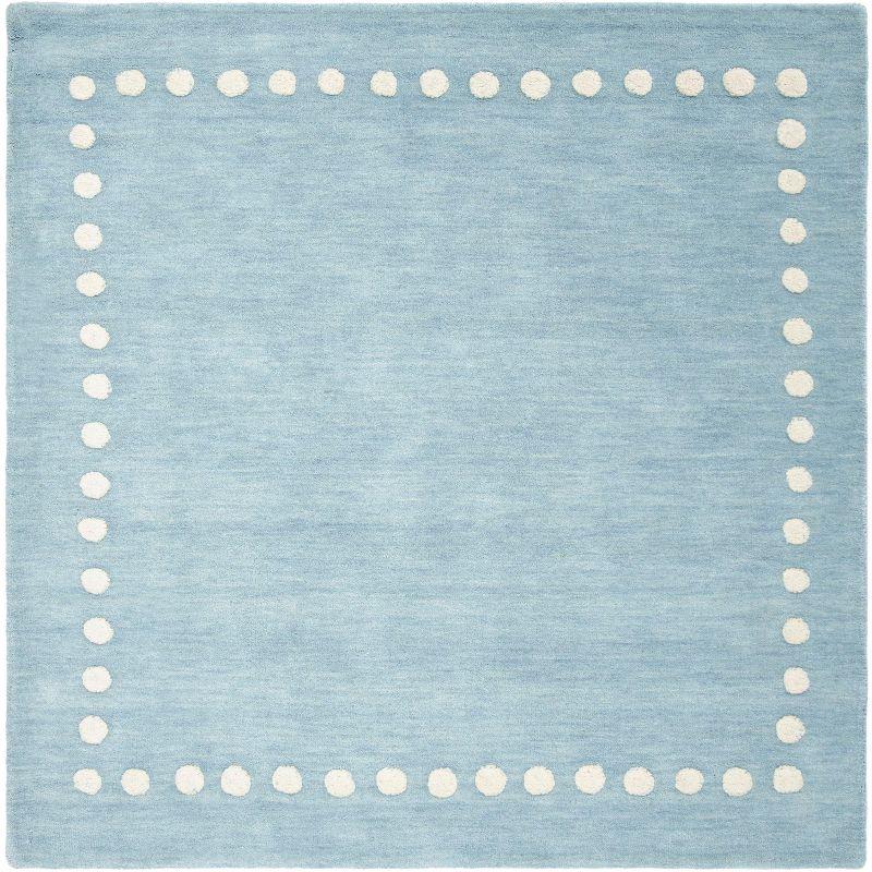 Safavieh Kids SFK802 Hand Loomed Indoor Area Rug - Blue/Ivory - 5'x5' - Safavieh