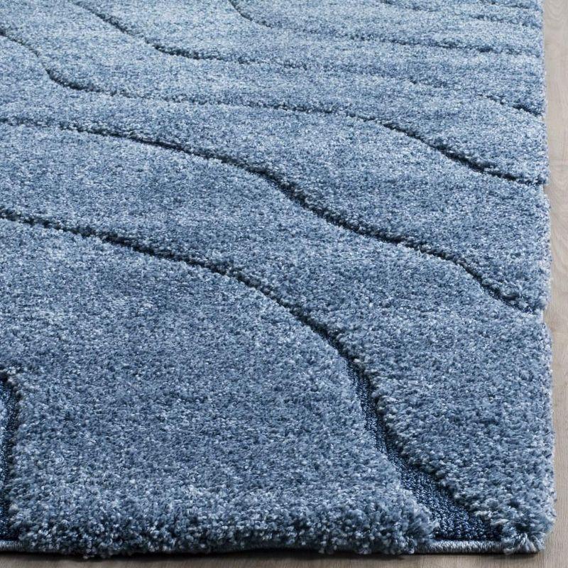 Florida Shag SG472 Power Loomed Indoor Area Rug - Light Blue/Blue - 5'3"x7'6" - Safavieh