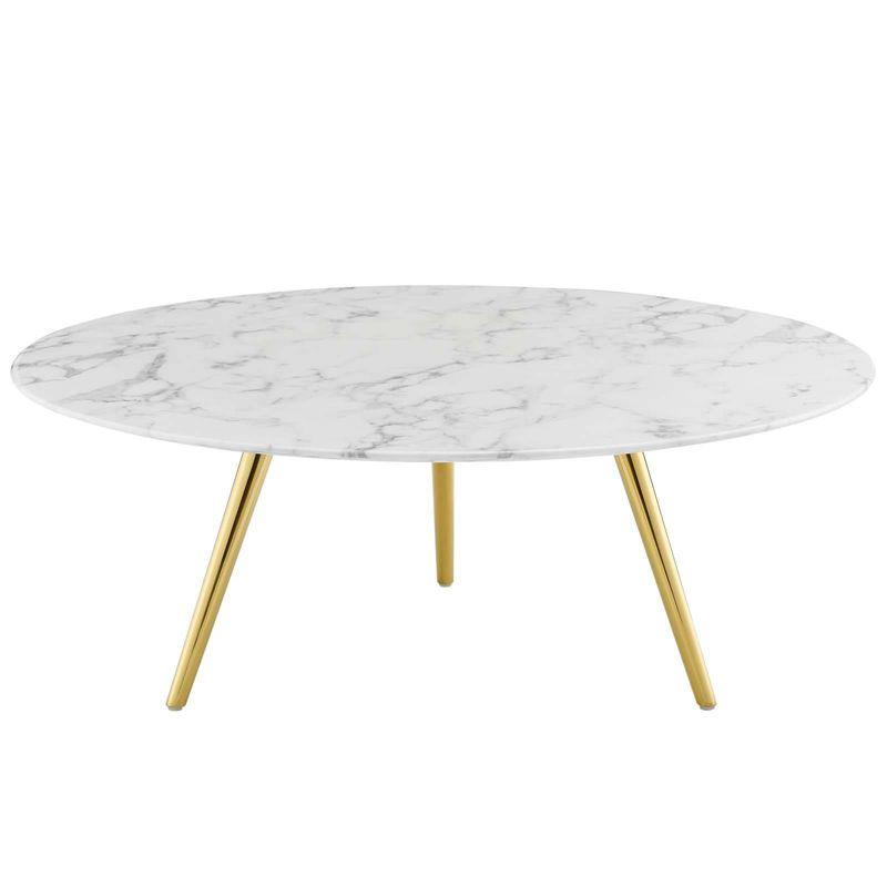 Carson Carrington Bata Round Artificial Marble Coffee Table by Modway