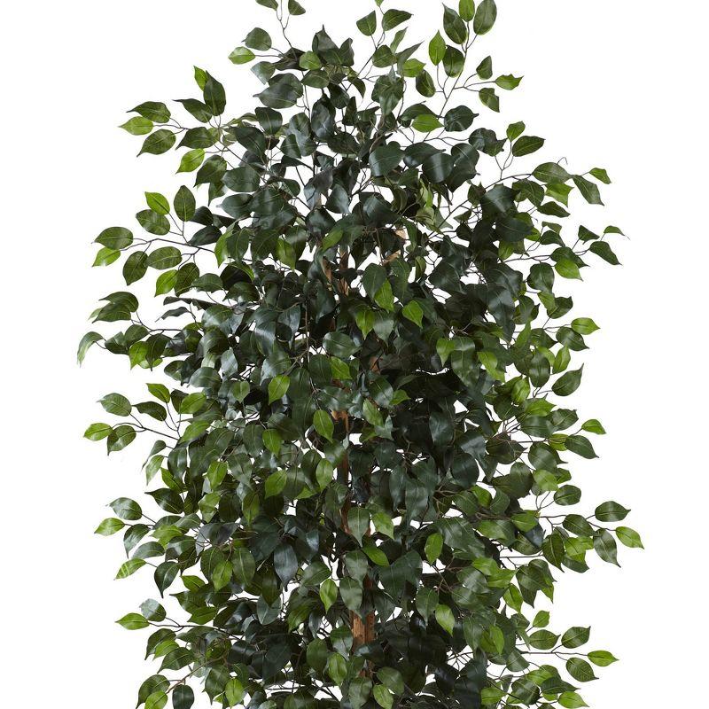 96" Artificial Ficus Tree in Pot Black - Nearly Natural: Indoor, Unlit, No Assembly Required