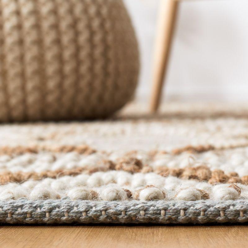 Ivory and Natural Hand-Tufted Wool Runner Rug