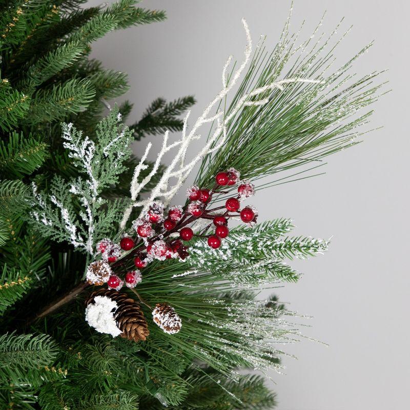 Northlight Frosted Mixed Pine and Berries Artificial Christmas Spray - 26"