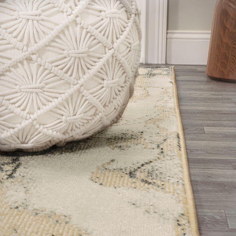 3' x 5' Marmo Abstract Marbled Modern Area Rug, Gold/Gray - JONATHAN Y