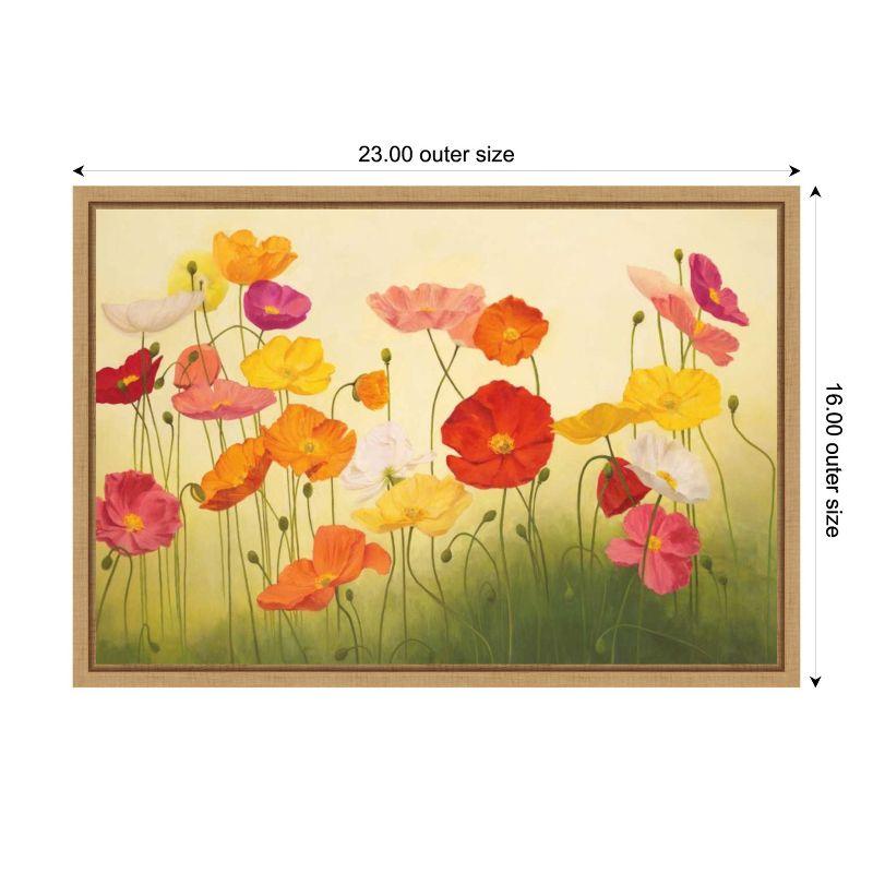 Amanti Art Sunlit Poppies by Janelle Kroner Canvas Wall Art Print Framed 23 x 16-in.