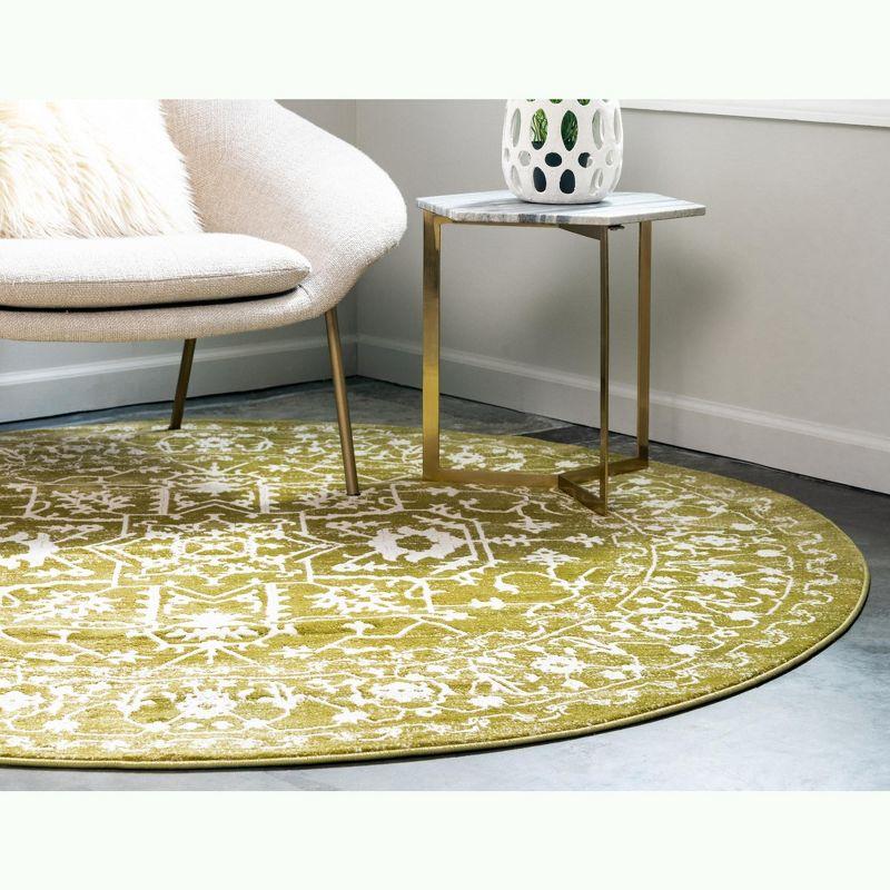Unique Loom New Classical Collection Area Rug - Olympia (8'  Round Light Green/Ivory)