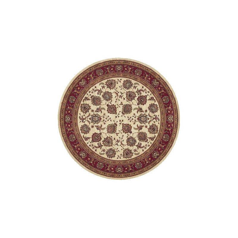 Ivory and Red Oriental Polypropylene Area Rug, 2 x 3 ft